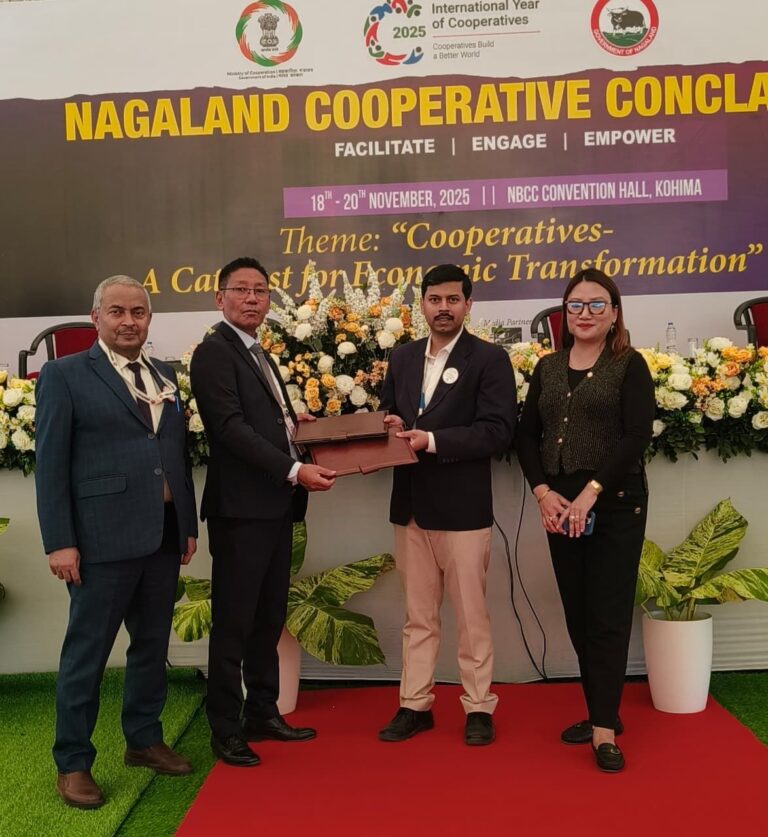 NCEL & MARCOFED Sign MoU to Strengthen Cooperative Export Ecosystem in Nagaland & Northeast NCEL and MARCOFED leaders signing strategic MoU at Nagaland Cooperative Conclave 2025 to boost cooperative exports.