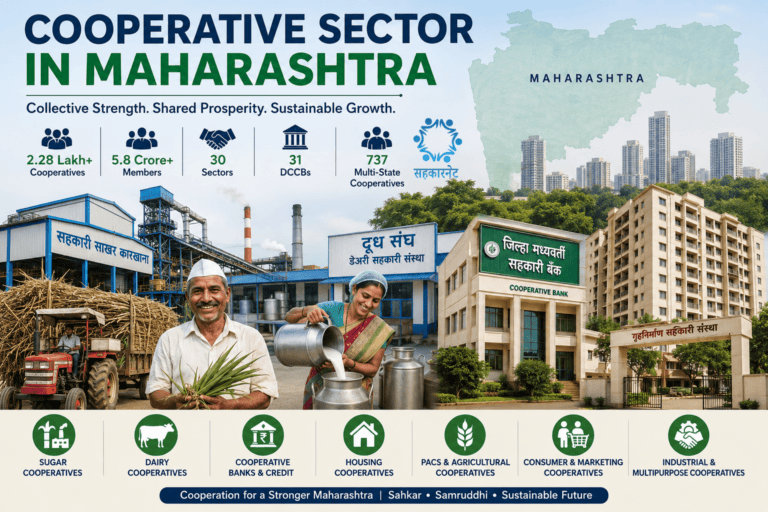 Cooperative Sector in Maharashtra Overview of Maharashtra cooperative sector including sugar factories, dairy cooperatives, banks and rural development institutions.