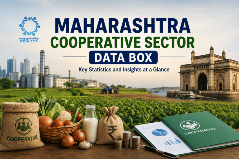 Maharashtra Cooperative Sector Data Box Maharashtra Cooperative Sector Data Box showing statistics on cooperative societies, banks, federations, membership and sector-wise distribution