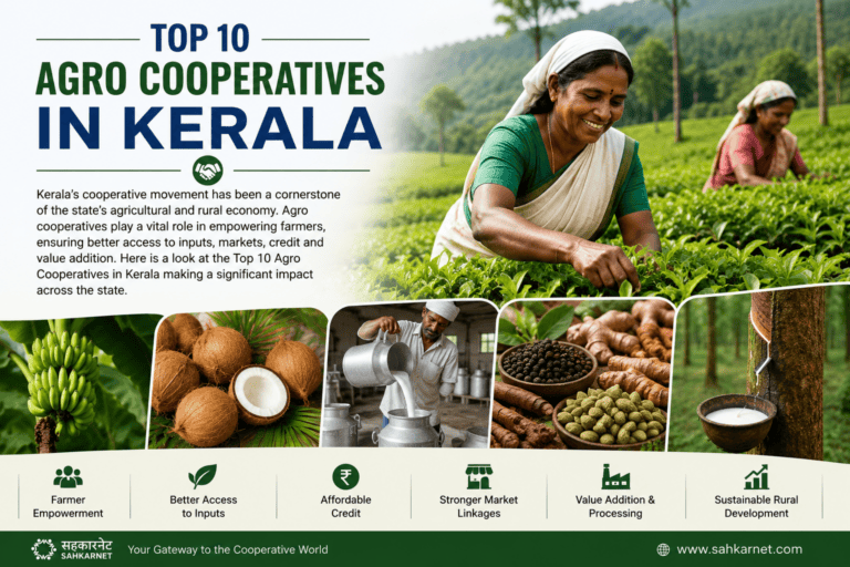 Top 10 Agro Cooperatives in Kerala Kerala's top 10 agro cooperatives featuring farmers, tea plantations, spices, coconut, dairy and agricultural activities supporting the cooperative movement.