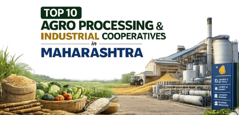Top 10 Agro Cooperatives in Maharashtra Agro and industrial cooperatives play an important role in Maharashtra's cooperative economy by promoting agricultural processing, rural industries, employment generation, and community-owned enterprises.