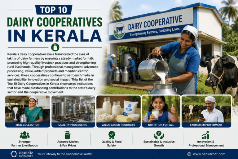 Top 10 Dairy Cooperatives in Kerala Representative image of Kerala dairy cooperatives showing milk producers, dairy farmers, milk collection, processing facilities and cooperative-led dairy development.